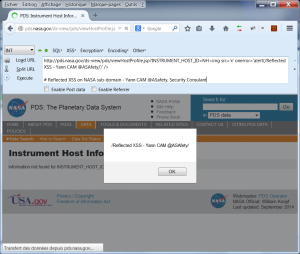 NASA PDS Reflected XSS