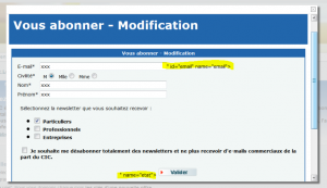 Déstructuration du formulaire