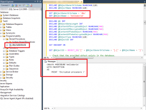 Déchiffrement d'objet MSSQL Server 2012 via une procédure stockée