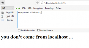 Error not from localhost