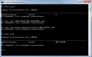 Création d'un compte administrateur en ligne de commande sous Windows