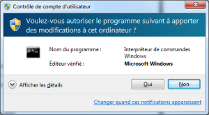 UAC pour cmd.exe