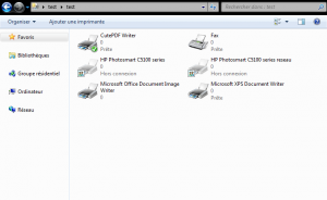 Ressource "Imprimantes et télécopieurs" via l'explorer.Exe