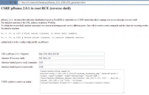 Le générateur de CSRF pour pfSense 2.0.1