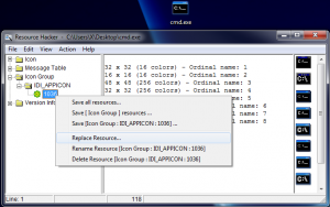 Modification de cmd.exe et localisation des icônes