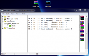 Nouveau programme cmd2.exe avec l'icône de WniRAR