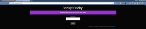 Sticky-Sticky login page