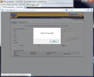 XSS persistante dans la configuration VPN